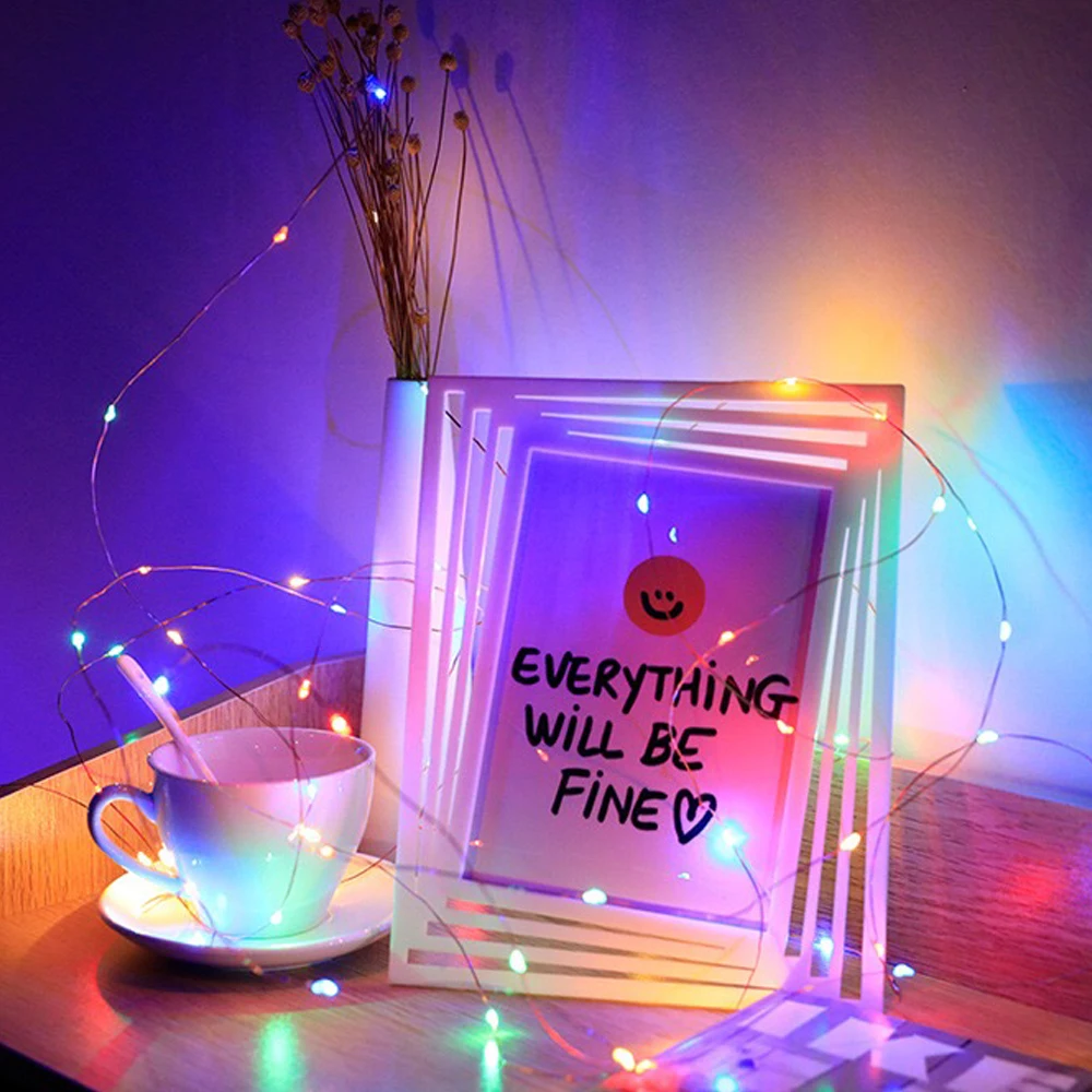 Led Copper Wire String Light 2M 3M 4M 5M USB Operated 8Mode Remote Control Lights Fairy garlands for Wedding Christmas Decor