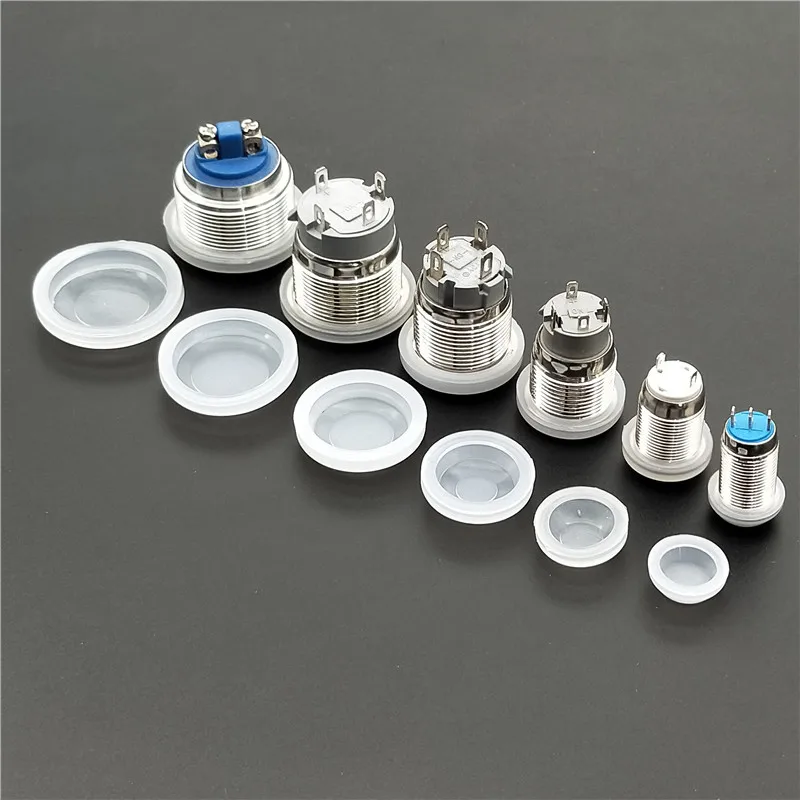 1Pcs 12mm 16mm 19mm 22mm 25mm Metal Push Button Switch Protection Cover Silicone Waterproof Dust Cap