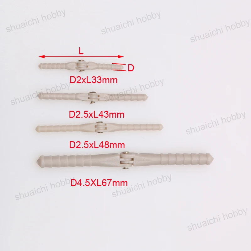 10PCS Diameter 2mm/2.5mm/4.5mm Super Light Pivot Pinned Round Plastic Hinges Needle Loose Leaf DIY for RC Fixed-wing Aircraft