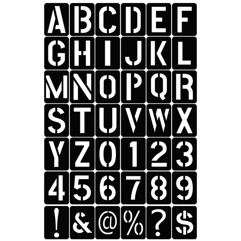 2024 New 42pcs English Alphanumeric Symbol Hollow Template Letter Stencils Painting Number Letter Hollow for DIY Scrapbook Diary