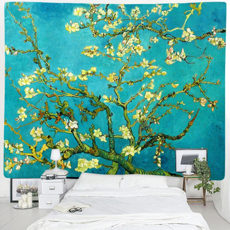 Jesus Christ Witchcraft Ancient Oil Painting Moon Van Gogh Tapestry Living Room Mural Yoga Mat Carpet Sofa Cushion Wall Painting