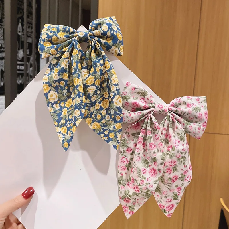 New Fashion Beautiful sweetPrint Bow Flower Simplicity Bow Hairpin  Barrettes for Women Girls Accessories Headwear