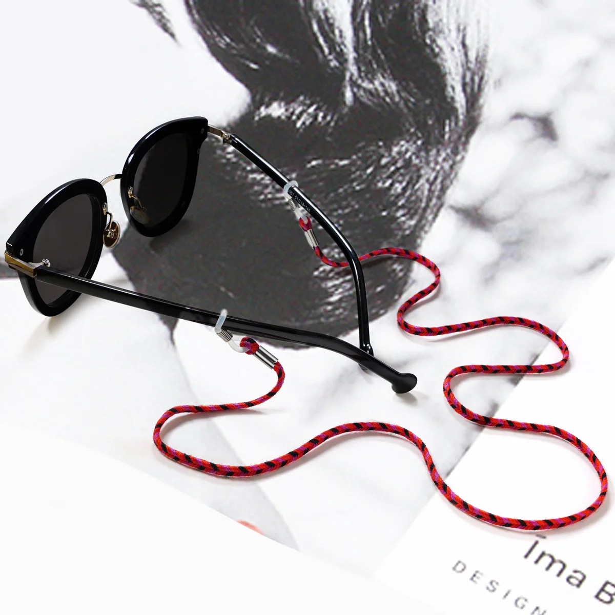 Colorful Fun Braided Mesh UltraLightweight Eyewear Retainer with Anti-Slip Loops for Everyday and Sports Sunglasses Glasses Cord