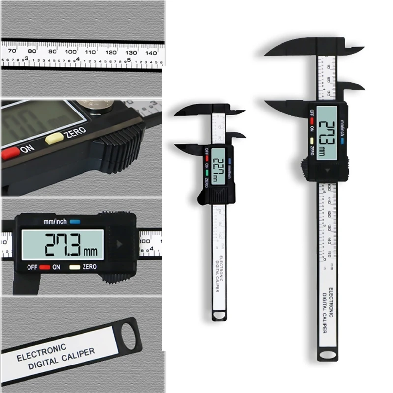 Electronic Digital Vernier Micrometer Caliper Measuring Tool PVC Large LCD Screen 100mm/150mm Inch Metric