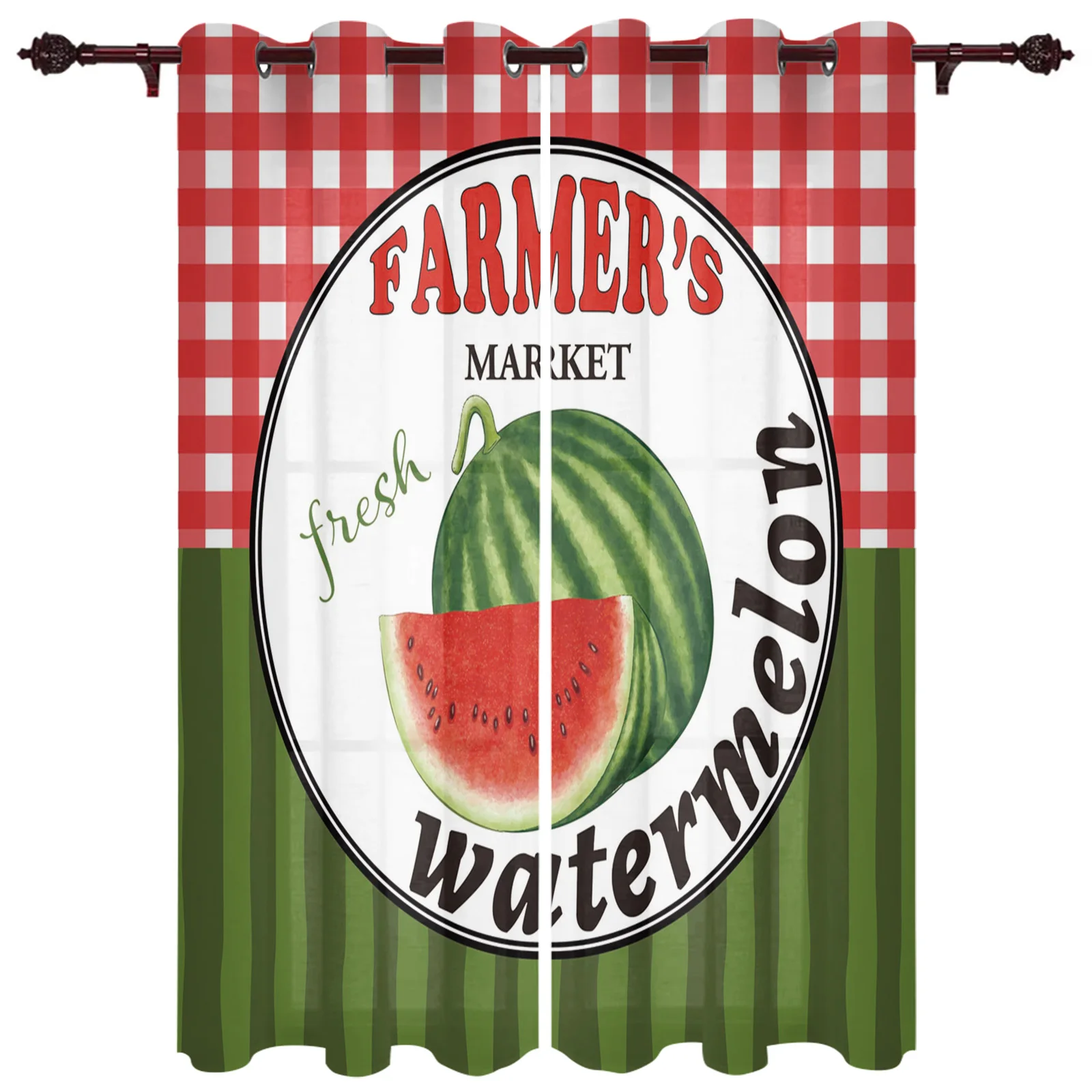 Summer Watermelon Fruit Large Curtains For Living Room Window Curtain Bedroom Kitchen Balcony Gazebo Curtain Room Divider