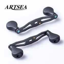 ARTSEA Refit Carbon Fiber Fishing Reel Handle Rocker Light Weight 20g Rubber Knob for DAIWA or SHIMANO Baitcasting Reel