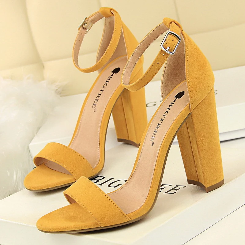 2024 Sexy High Heels New Women Pumps Comfort Women Shoes Block Heels Ladies Shoes Buckle Women Heels Female Shoes Women Sandals