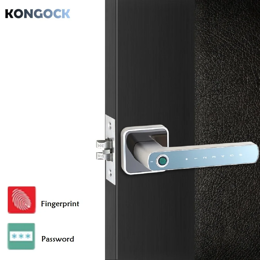 

Electronic Fingerprint smart door lock, keyless digital password unlocking Indoor handle lock for Home office and AirBNB