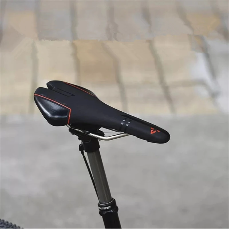 MTB Bicycle Saddle Seat Shock Absorbing Matte PVC Fabric Breathable Soft Comfort Bike Saddle Road Cycling Skidproof Cushion