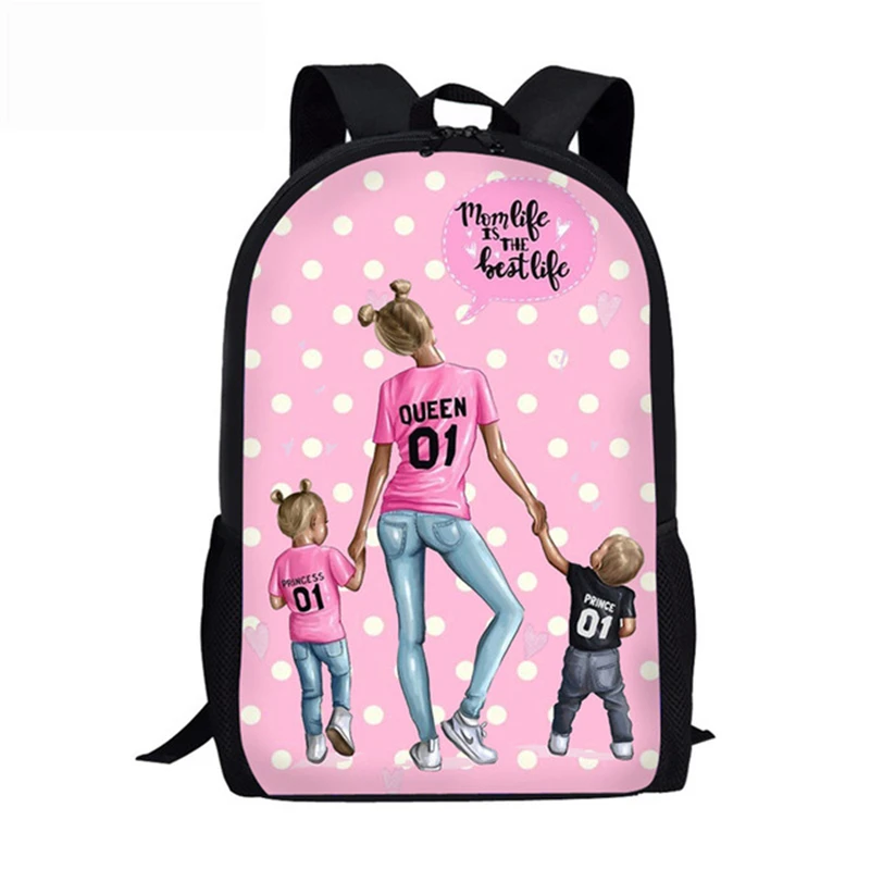 Bolso de viaje para hombre y mujer, Mochila con estampado de Super mamá, para ordenador portátil, para escuela, para niños y niñas