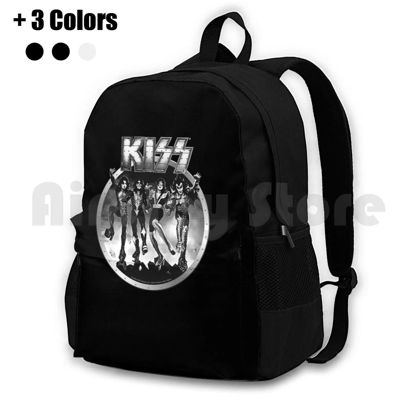 Kiss Band Members-Metal Logo Design Outdoor Hiking Backpack Riding Climbing Sports Bag Kiss Kiss Fan Art Kiss Band Kiss Music