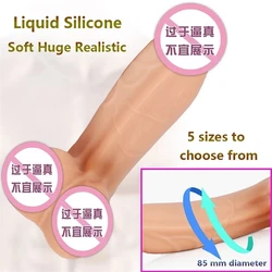 Soft Sexy Huge Dildo Female Masturbator 8.5cm Large Realistic Penis Silicone Suction Cup Dildos for Women Gay Big Dick Butt Plug