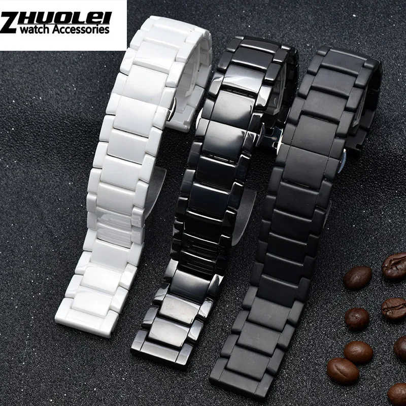 high quality Ceramic watchband for AR1507 AR1508 AR1508 Samsung Galaxy watch S3 gear 46mm watch bracelet straps 22mm