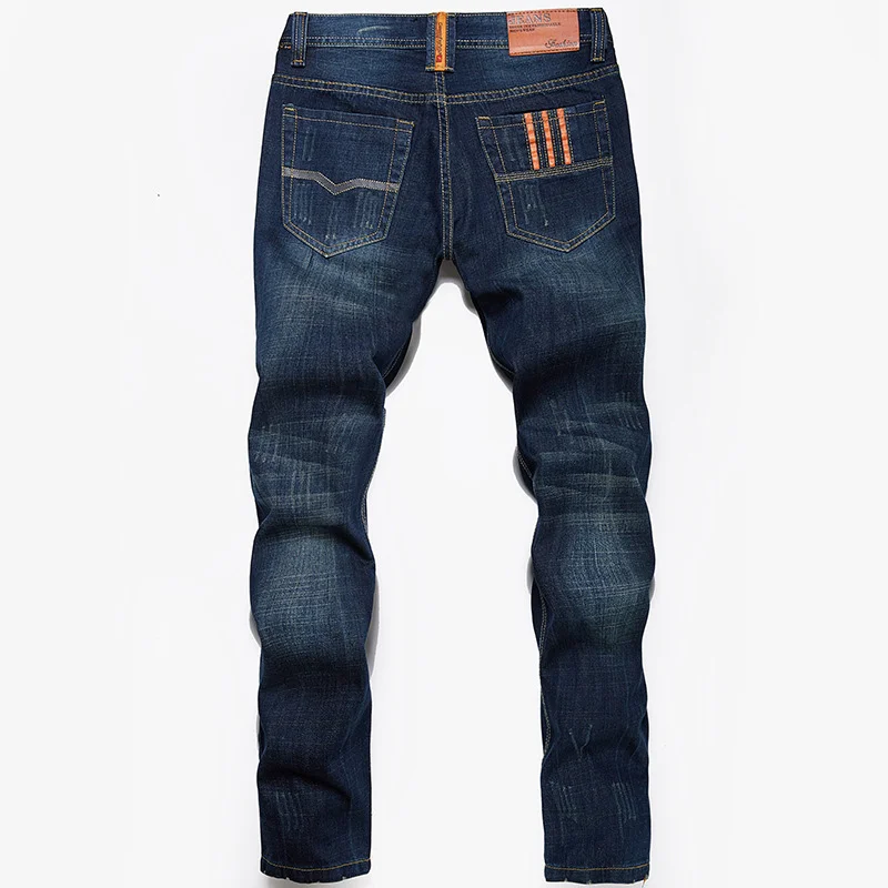 2021 Men\'s Jeans Spring and Autumn Straight Trousers Fashion Men\'s Cotton Denim Trousers New Business Casual Jeans 18-35 Y