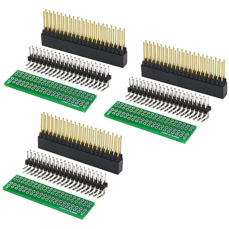 12PCS 40 Pin GPIO Header Kit 20X2 Pins Right Angle GPIO Header Socket for Raspberry Pi Zero/4B/3B+/3B/3A+