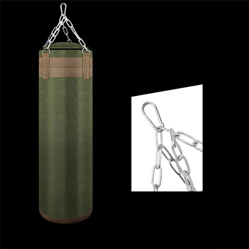 120cm Green Canvas Kick Boxing Punching Bag Sandbag For Adult MMA Muay Thai Taekwondo Sport Fitness Training Exercise Equipment