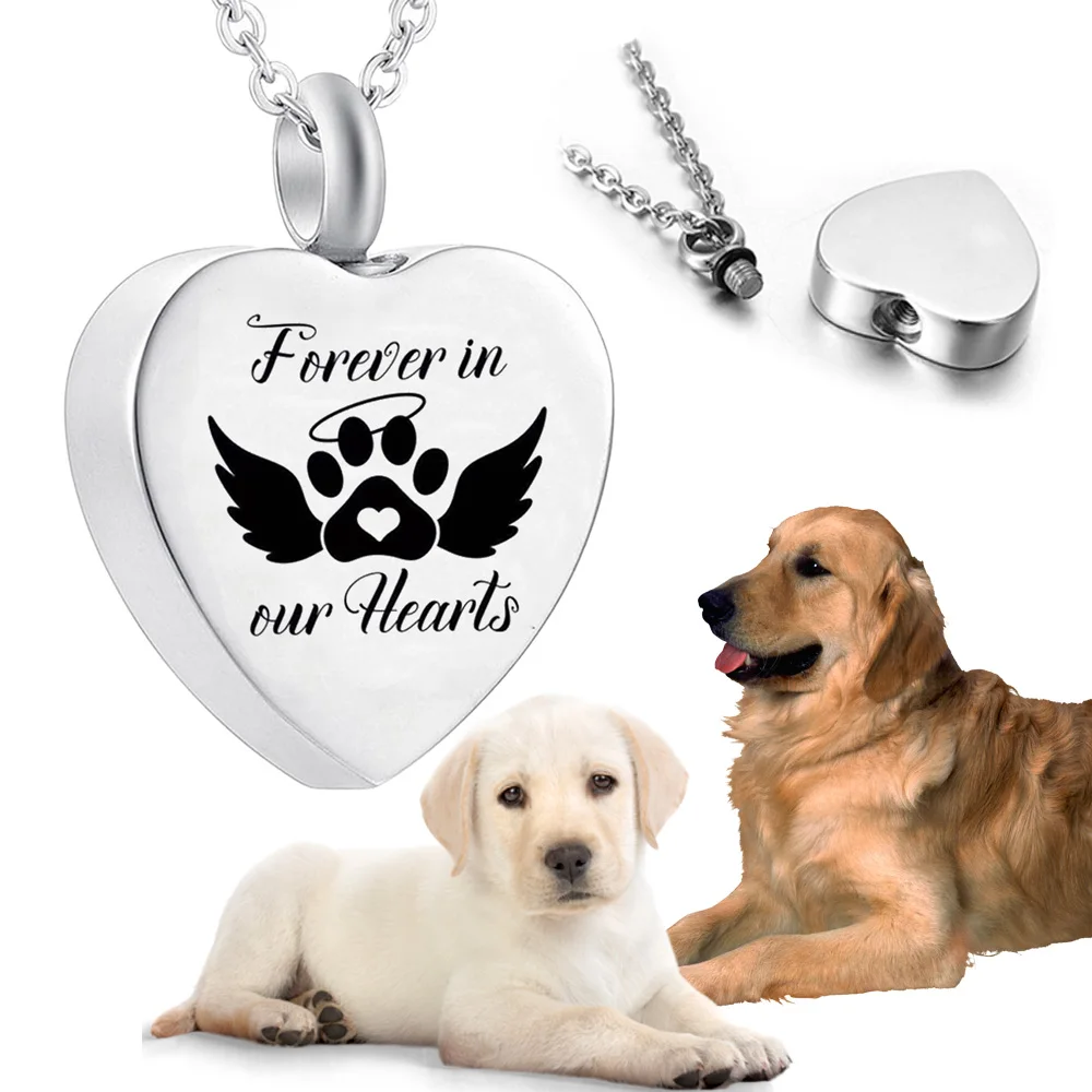 Crematie Sieraden Engelenvleugels Hond Keepsake Hanger Ketting As Urn-Altijd In Onze Harten