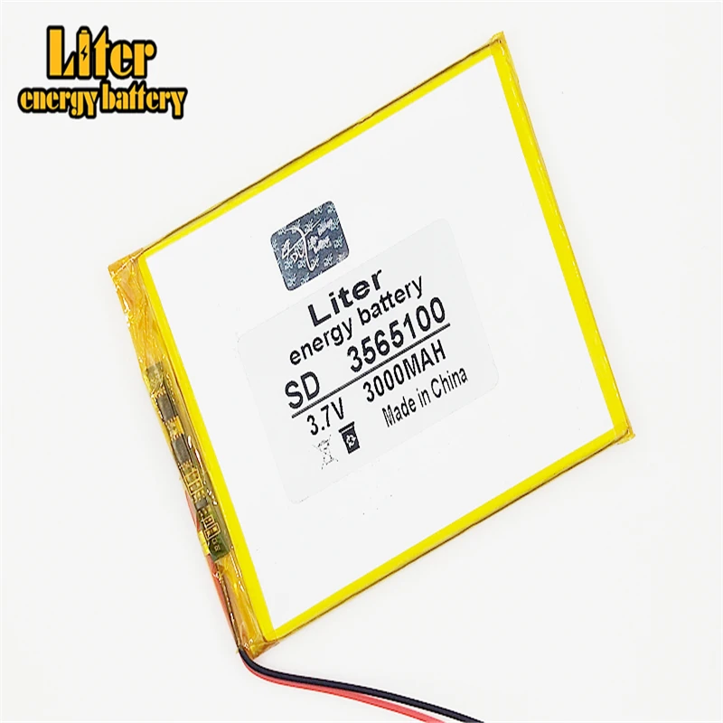 3.7V lithium polymer battery 3565100 seven inches tablet battery 3000mah cool can instead of 3.5*65*100