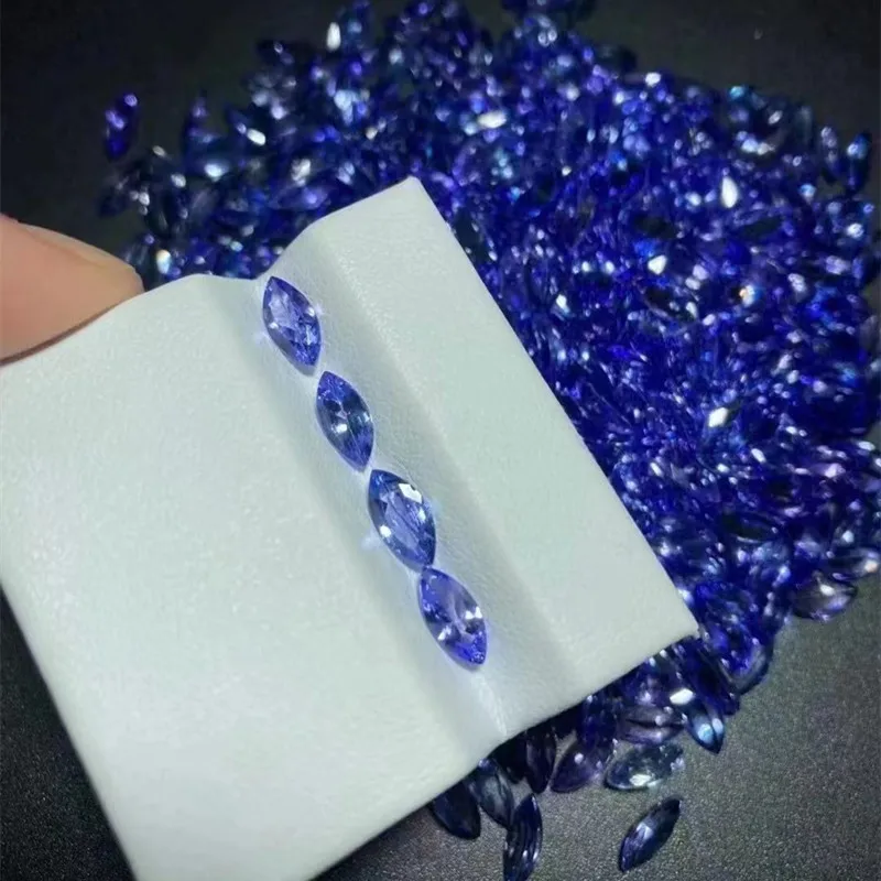 Imagem -02 - Marquise Square Shape Tanzanite para Jóias 100 Natural Faça Você Mesmo Aaaa Grau 4.5x mm