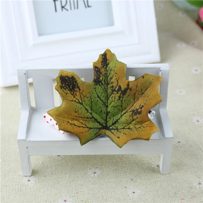 50Pics Artificial Maple Leaves Silk Simulation Fake Wedding Home Party With DIY Decorative Decor Craft Scrapbooking