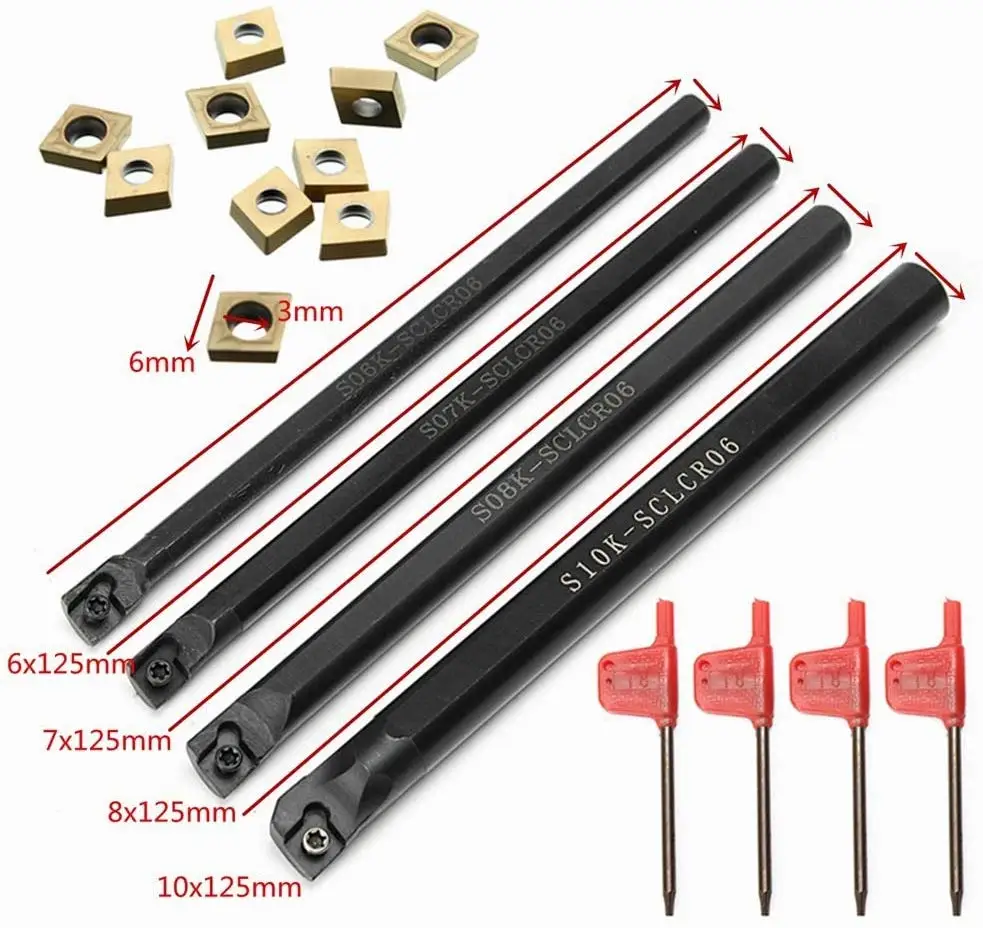 Imagem -02 - Cnc Inner Hole Turning Tool Holder Adequado para Torno Ccmt Carbide Insert Cutting S06k S07k S08k S10k S12m S14n S16q Sclcr06 95 °