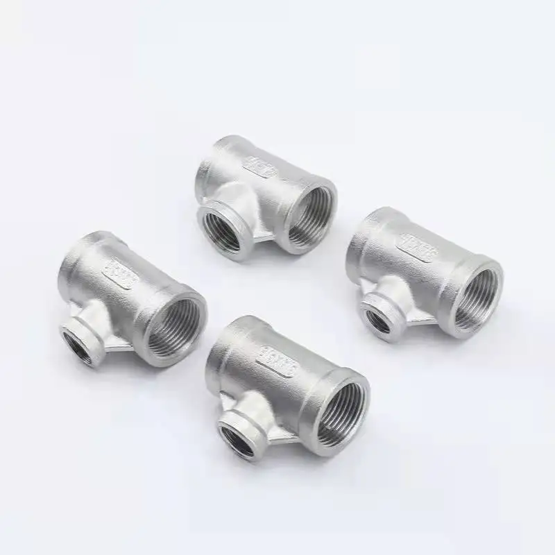 1/4 "3/8" 3/4 "1" Biến Đường Kính BSP Dây Chuyền Nữ Ren Tee 3 Cách Giảm Tốc Thép Không Gỉ 304 ống Giảm Tốc Kết Nối 5