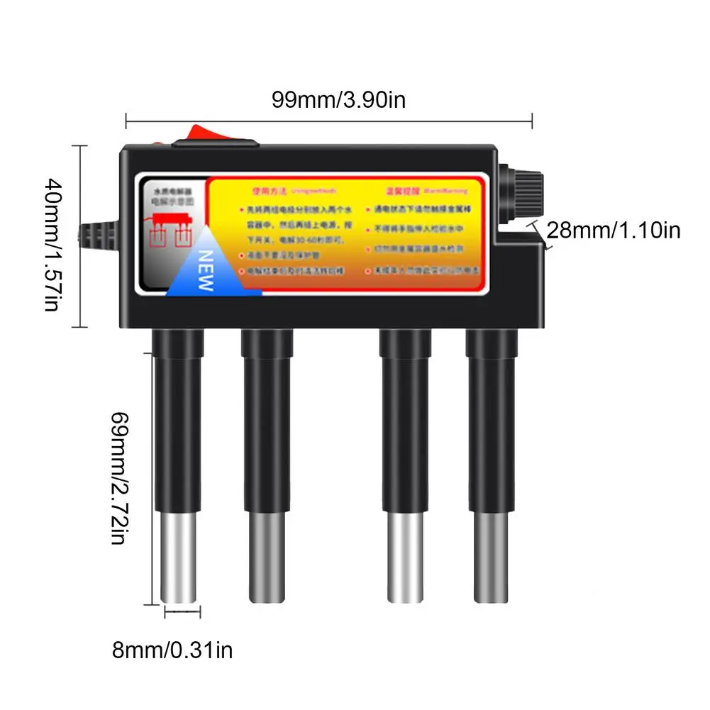 Protable Water Quality Electrolyser Household Test Electrolysis Iron Bars Water Tester Electrolyzer Quick Water Quality Monitors