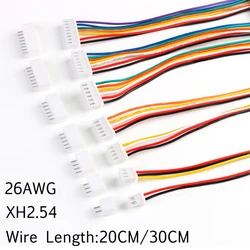 10 conjuntos de terminais de fio xh2.54, cabo jst conector macho e fêmea de tomada 2/3/4/5/6/7/8/6/9/22 pin 9/10 passo 2.54mm/300mm, cabo 26awg