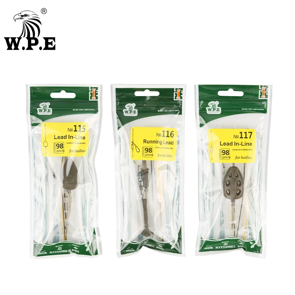 W.P.E Carp sprzęt wędkarski włosy 1 sztuk 85g/98g/116g ołów rdzeń linii europa CarpFish Hook Fishing Group ostry hak wędkarskiego 1 sztuk