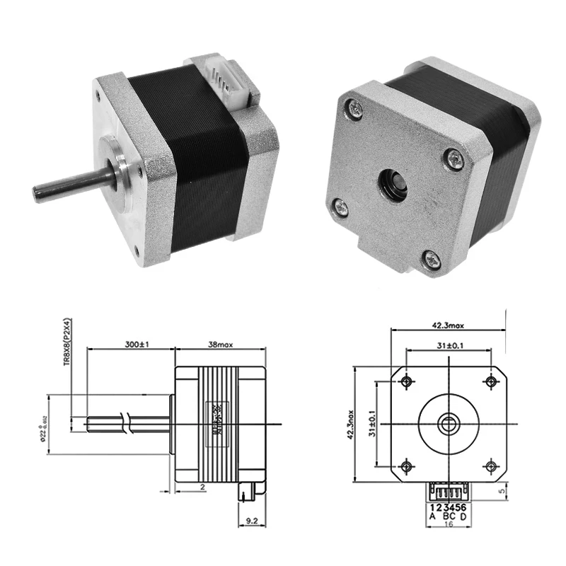 Imagem -06 - Motor de Passo Wavgat-nema 17 4-lead 42bygh 40 mm 1.7a 17hs4401 Motor para Cnc Xyz