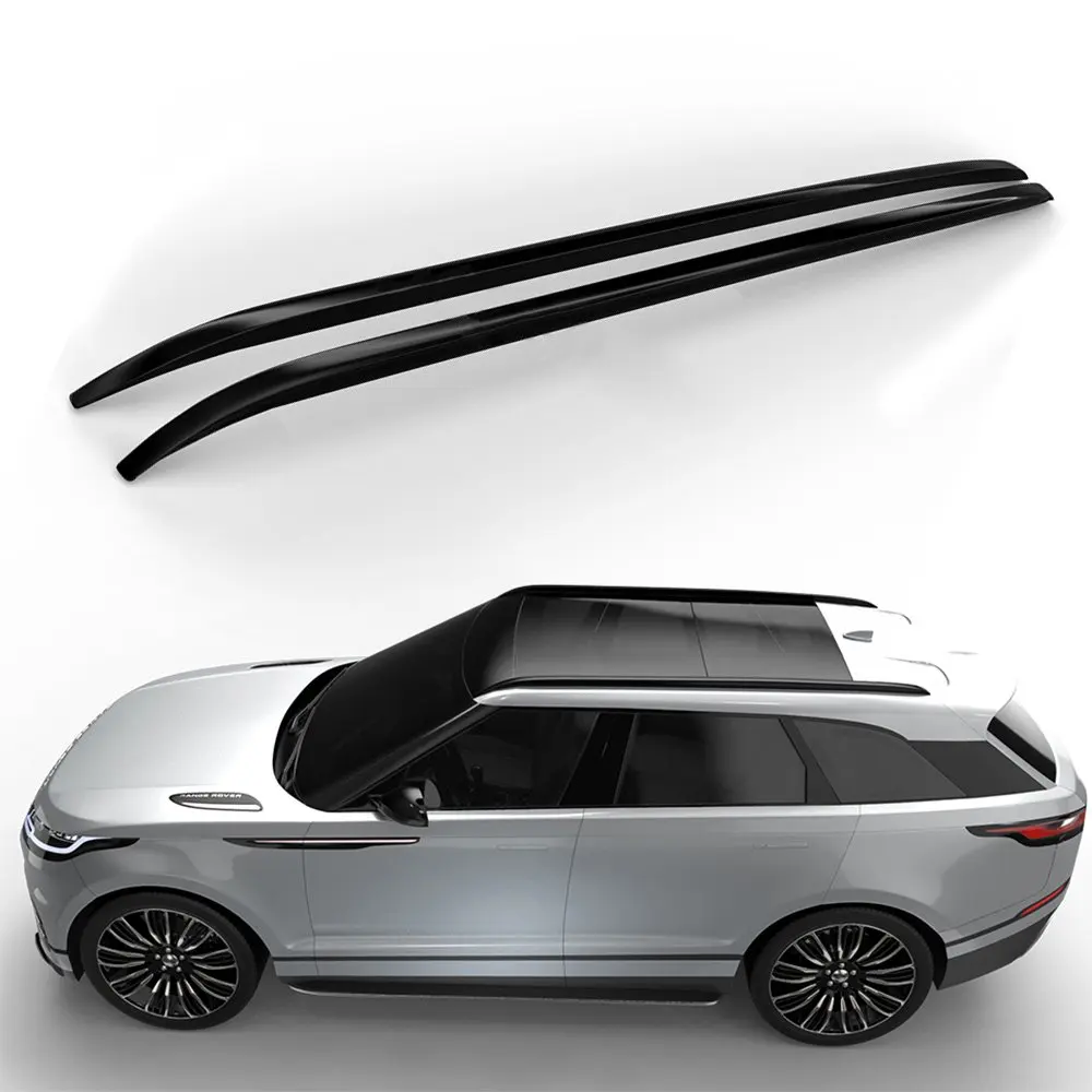 2Pcs black left right Aluminium roof rack bar rail fits for L-a-n-d R-o-v-e-r Range Rover Velar 2018-2024