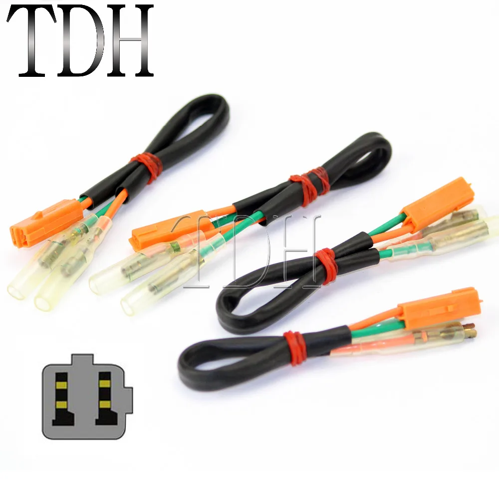 4PCS OEM Turn Signal Wiring Harness Connectors Adapter Plug For KAWASAKI Z125 Z250 Z300 Z650 Z900 Z1000 Ninja ZX ZR ZX6R 650