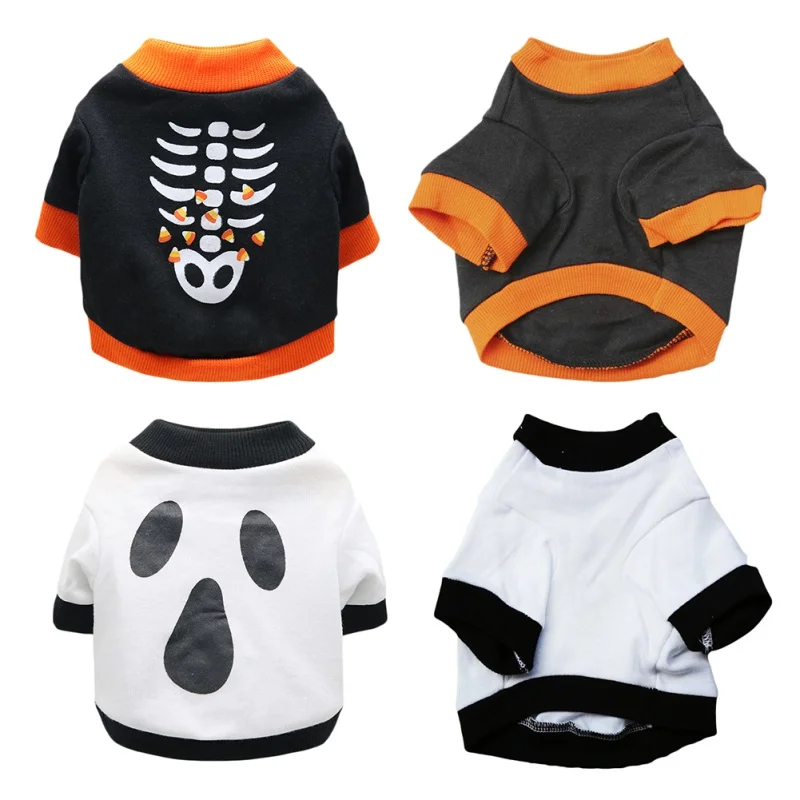 Halloween Dog Clothes Printed Christmas Cotton Vest T-Shirt Kitten Puppy Dogs Clothing