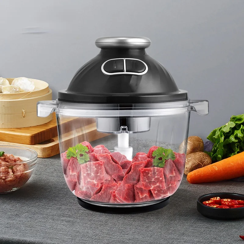 

2 Speeds Glass Bowl 2.5L Capacity Electric Chopper Meat Grinder Mincer Food Process Slicer Egg Beater Vegetable Meat Grinder