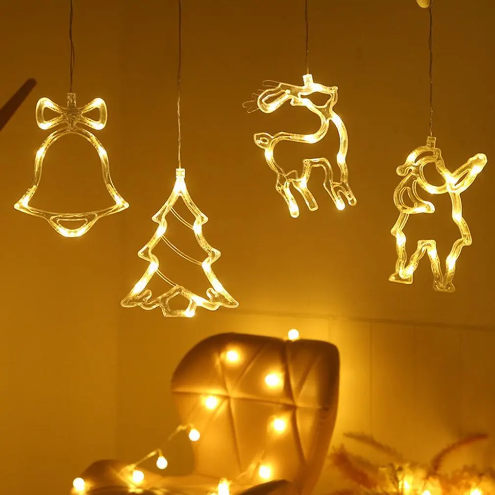 LED 디어 벨 커튼 라이트 EU 미국 크리스마스 화환 스트링 패어리 라이트, 야외 홈 웨딩 파티 새해 장식용