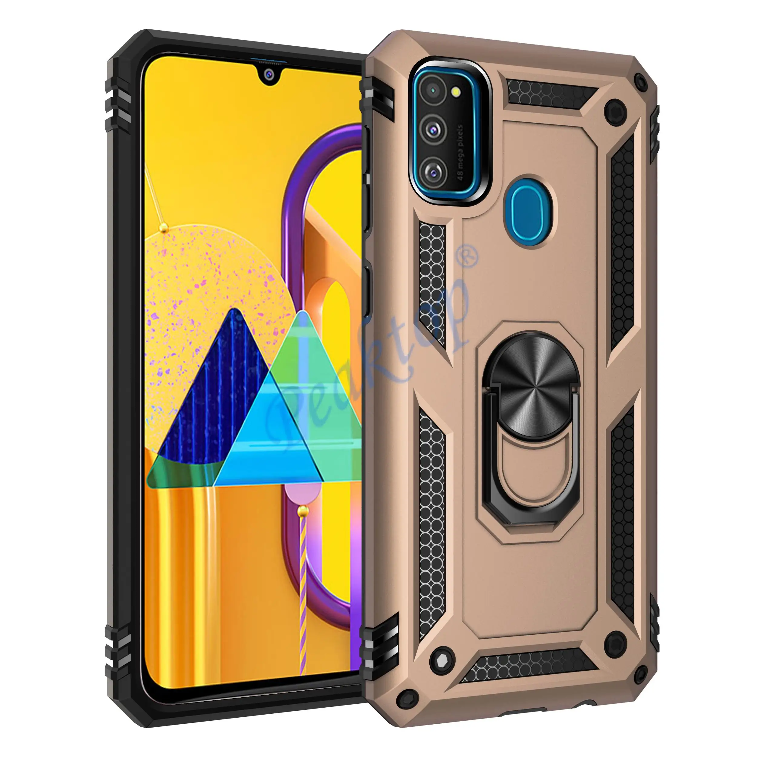 Phone Case For Samsung Galaxy M30S M31S M21 M31 M02 M51 M01 A01 Core Luxury Armor Anti Fall Bring Magnetic Bracket PC Back Cover