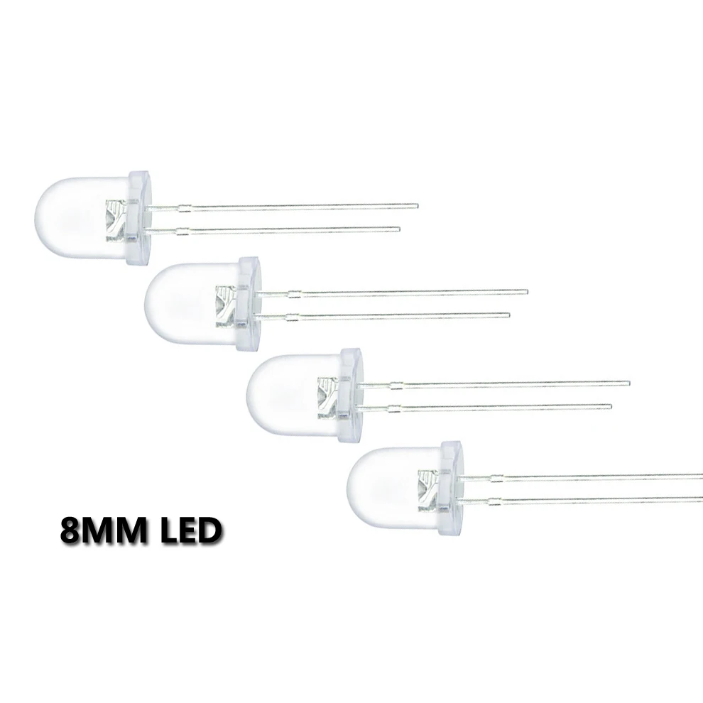 10pcs/lot 0.5w F8 8mm White 6000-6500K Ultra-Bright LED Light Lamp Emitting Diodes Super Bright