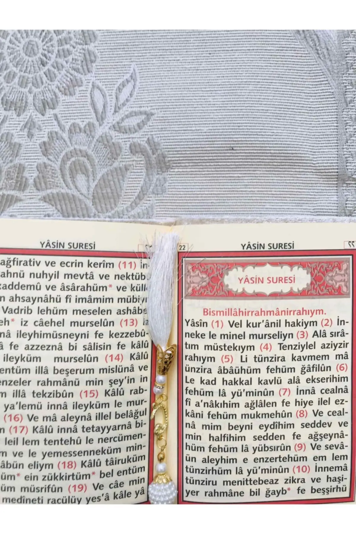 Seccade Seti Prayer Rug Set 3Pcs Muslim Set Arabic Islamic Items Mevlüt Umrah Gift Sijadat Rug | Yasini Şerif | 99 Beads Rosary