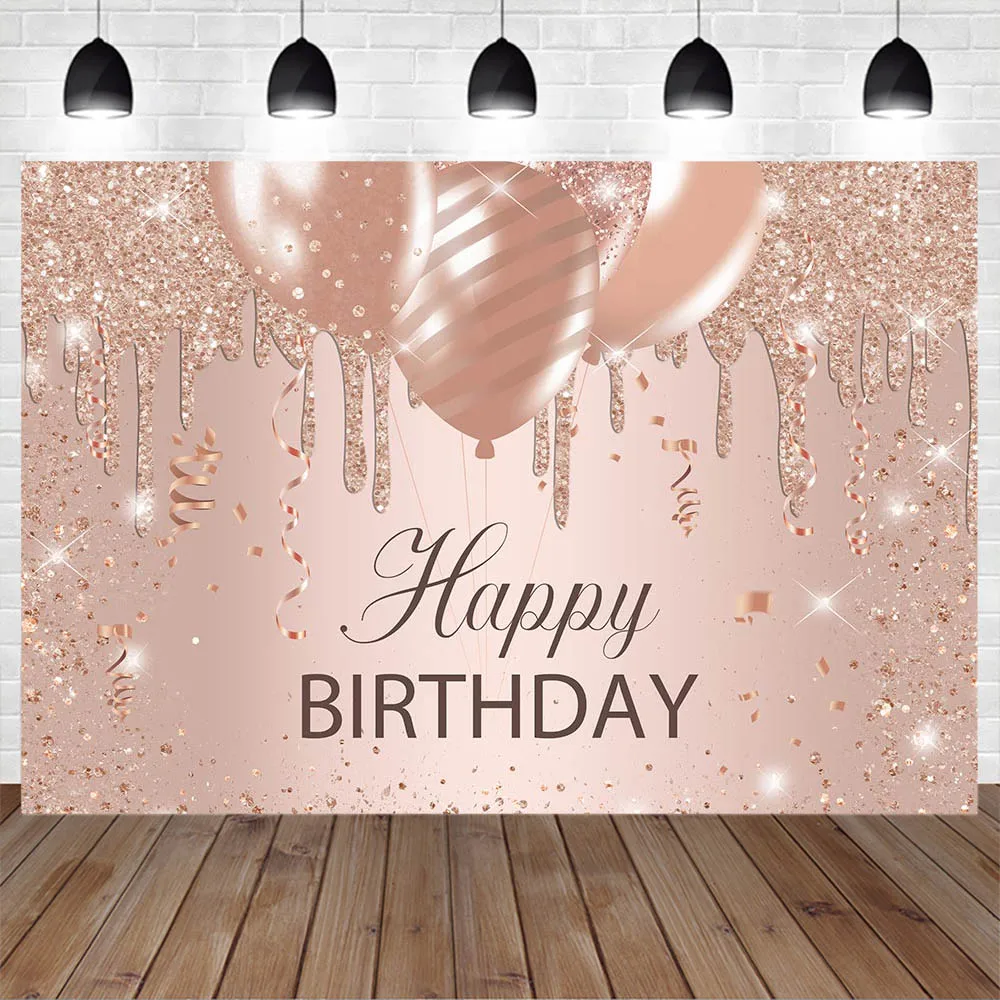 Mocsicka High Heel Balloon Women Birthday Backdrops Girl Birthday Party Decor Glitter Custom Photography Background Studio Shoot