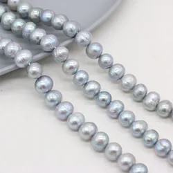 Natural Freshwater Pearl Grey Oval Spacer Loose Beads For Jewelry Making DIY Charms Bracelet Necklace Earring Accessories 36cm