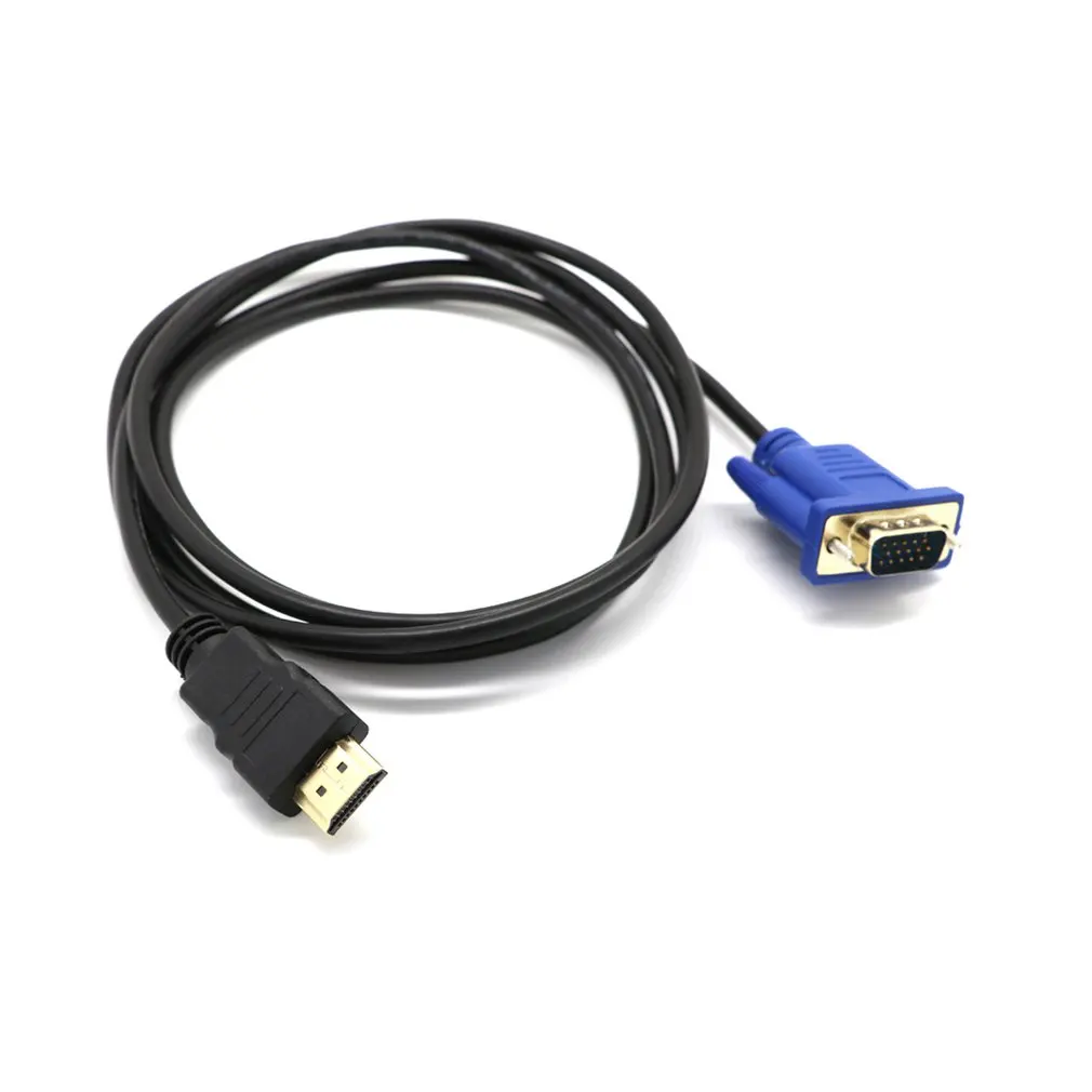 1M HDMI-compatible To VGA D-SUB Male Video Adapter Cable Lead For HDTV PC Computer Durable Video Adapter Cable