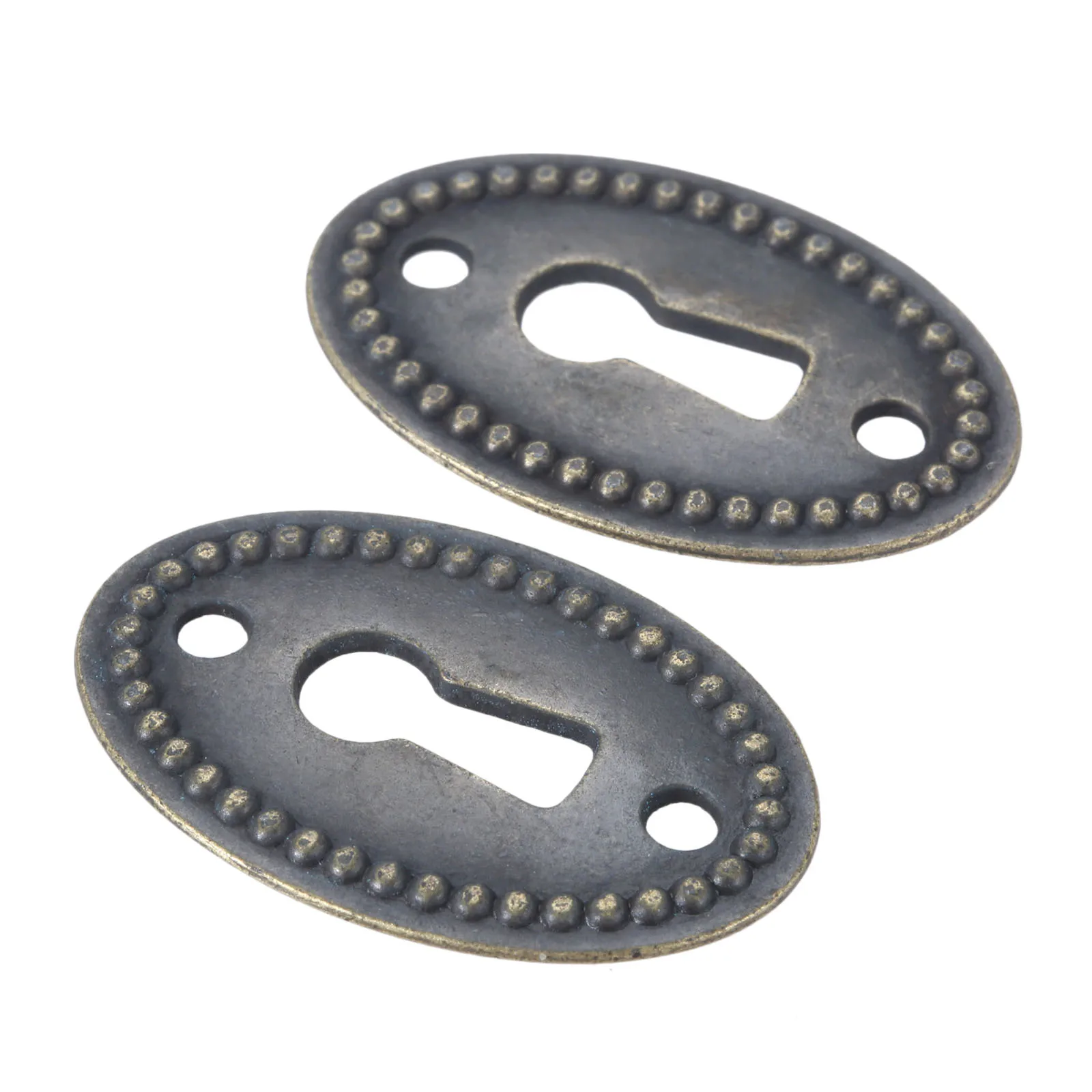 2Pcs Oval Shaped Padlock Keyhole Covers Pattern Hollow Connectors for Jewelry Chest Dresser Cabinet Cupboard Desk Drawer Making