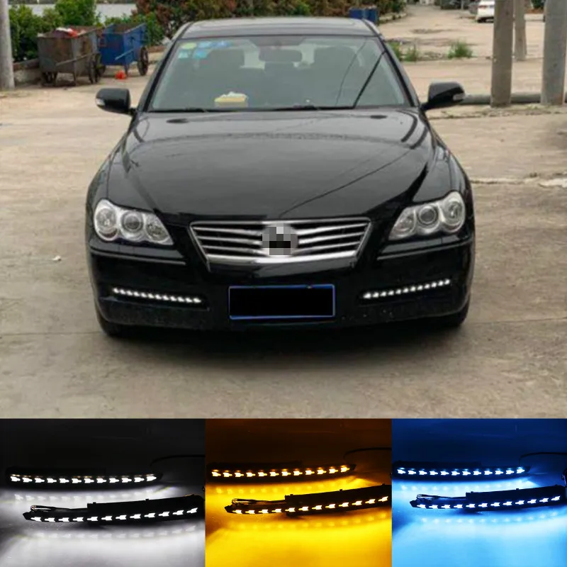 2pcs DRL for Toyota MARK X REIZ 2004-2009 LED DRL Daytime Running Light with Turn Signal Fog Lamp