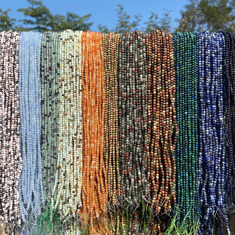 Wholesale Natural 4MM Round Stone Bead Jades Agates Spacer Small Bead For Jewelry Making Beadwork Bracelet Necklace Accessory