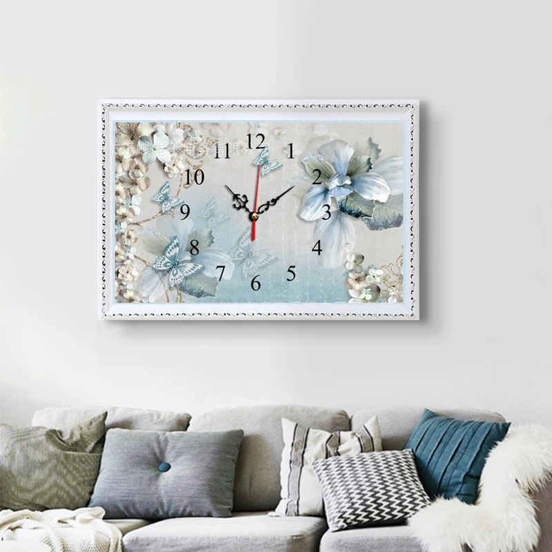 Diamond Painting Embroidery,  Mosaic,Butterfly and Flowers,Full, Clock, Cross Stitch, 3D, Decoration,DIY Gift