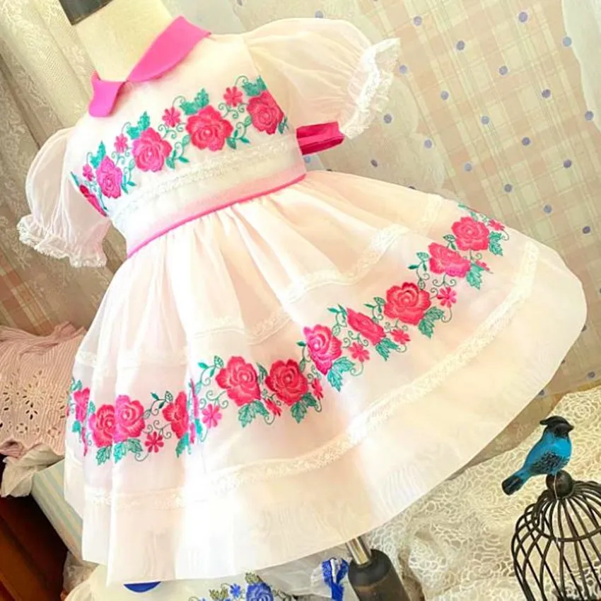 

Baby Girl flower embroidered Lolita princess dress kids Vintage Spanish Ball Gown Princess Dress