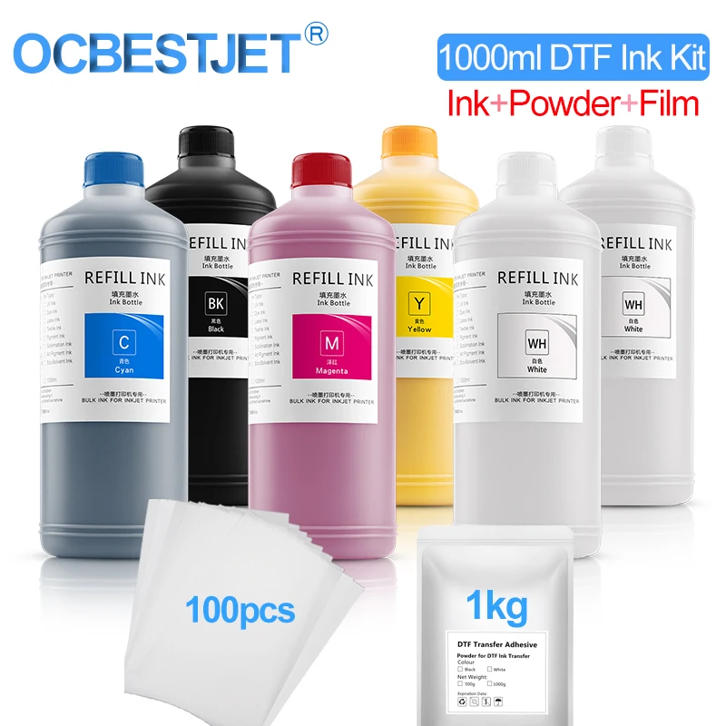 

1000ML*6 DTF Ink Kit PET Film Transfer Ink For Direct Transfer Film Printer For DTF Printing PET Film Printing For Epson L1800