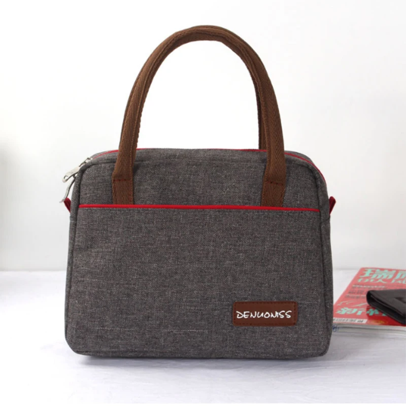 DENUONISS Portable Lunch Bag New Thermal Insulated Lunch Box Tote Cooler Handbag Bento Pouch Dinner Container School Food Bag