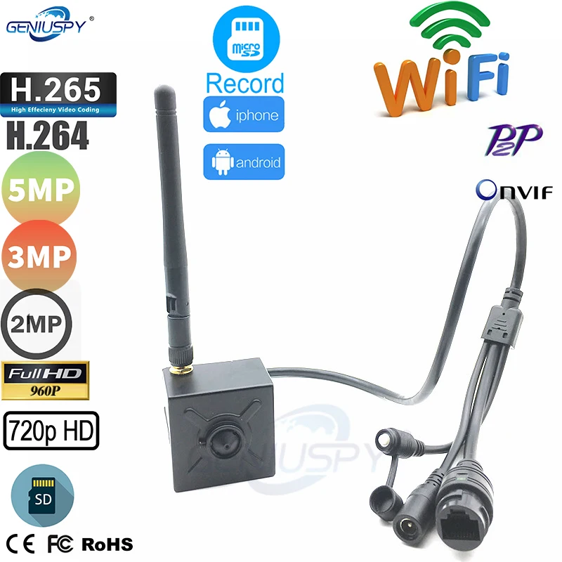 

5MP 2mp 1.3MP Mini Wireless WIFI Camera IP SD Card Slot P2P CCTV Pin Hole IP Cam Security For Home Industry Surveillance