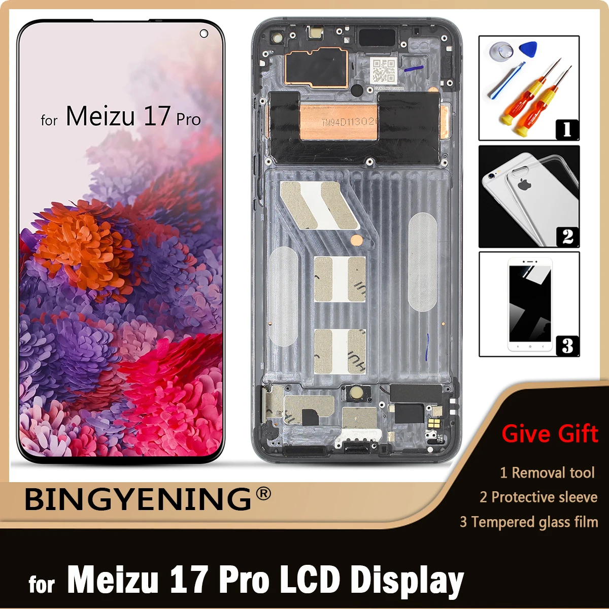 Original For Meizu 17 Pro LCD Display Screen Touch Digitizer Assembly For 6.59 inch Meizu 17Pro Phone With Frame